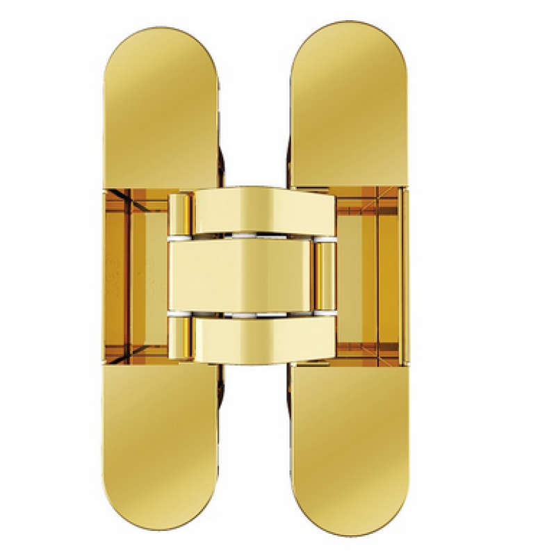 Cerniera a scomparsa Eclipse 3.0 Agb per porte filo muro, dimensione 114,8x22,8 mm, portata 40 Kg, regolabile su 3 assi, Zama finitura Cromo Satinato