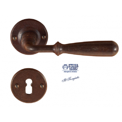 Maniglia per Porte Interne con Rosetta In Ferro FM 031 Il Forgiato