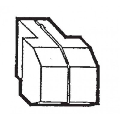 Cerniera fissa G-U Italia per porta chiusura bilico orizzontale, larghezza 40 mm, altezza 20 mm, profondità 24 mm, finitura Argento