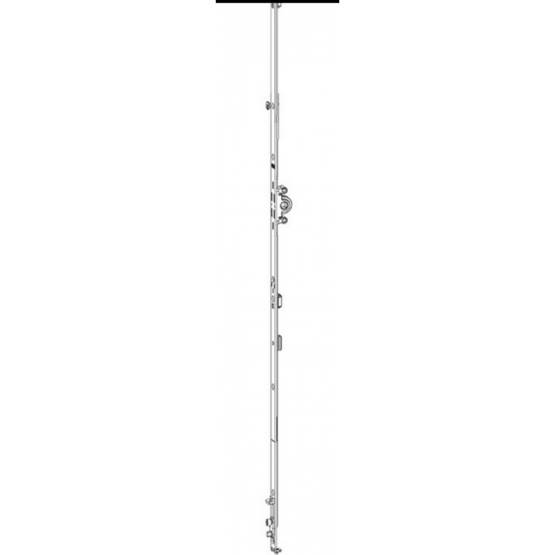 Cremonese Italiano G-U Italia per serramento anta e ribalta, entrata 15 mm, altezza HBB 851-1100 mm, frontale 940 mm, maniglia 400 mm, finitura Argento