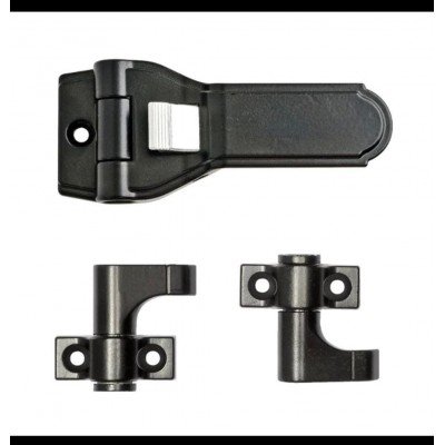Spagnoletta a scatto 2K AGB H00004.01.93 Abaco, confezione base per 1 o 2 ante, spessore 0 mm, finitura Black Powerage