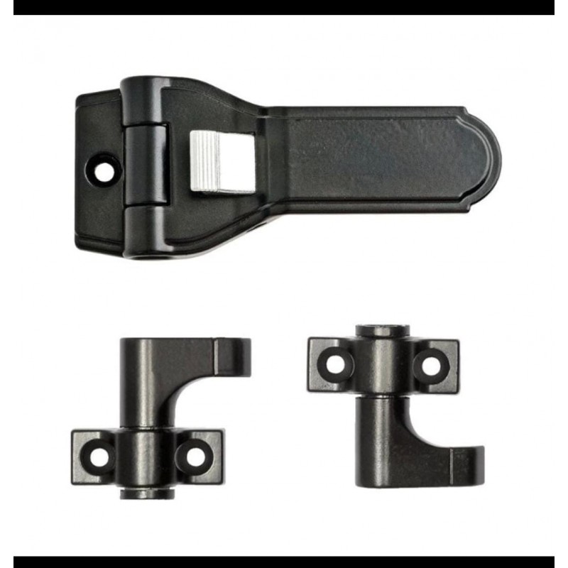 Spagnoletta a scatto 2K AGB H00004.01.93 Abaco, confezione base per 1 o 2 ante, spessore 0 mm, finitura Black Powerage