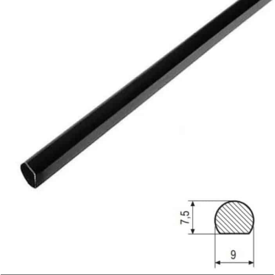 Asta per spagnolette AGB H00900.08.93, diametro 9 mm, lunghezza 2400 mm, finitura Black Powerage
