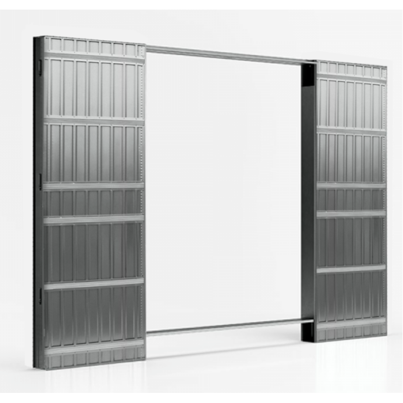 Controtelaio porta scorrevole a scomprarsa per intonaco Doppia Anta