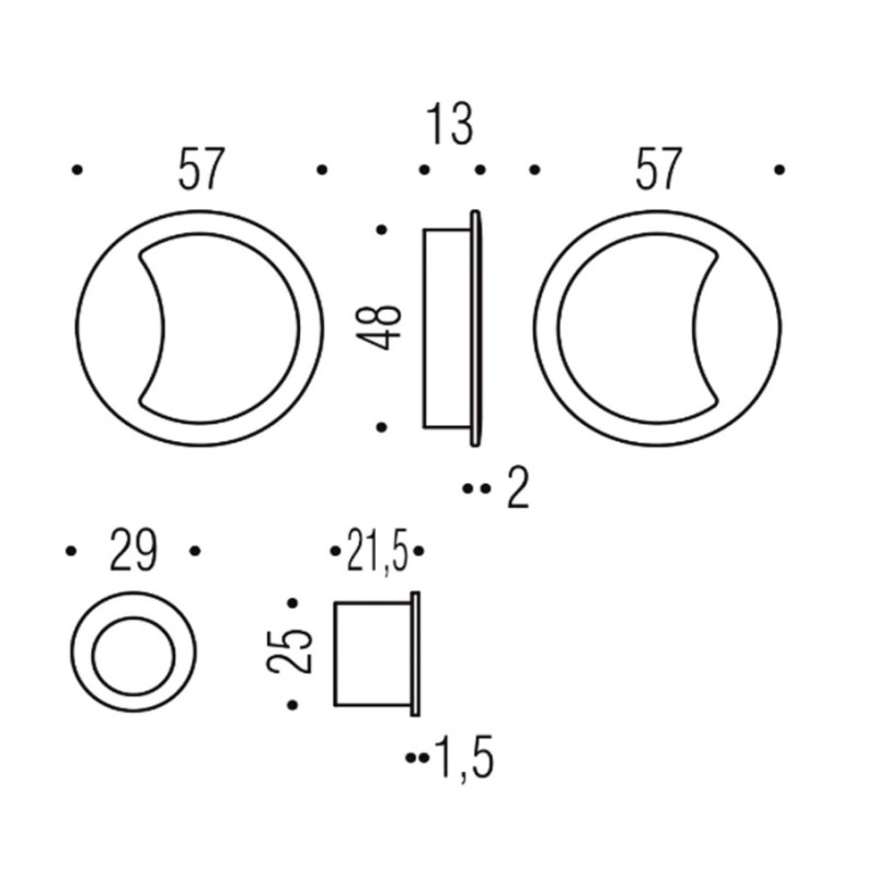 MANIGLIA PER PORTA SCORREVOLE COLOMBO DESIGN MOD. OPEN SENZA SERRATURA ID211 CROMAT