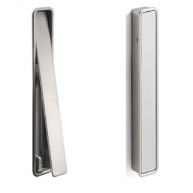 Maniglia incasso MN1032Z Pamar per mobile, dimensione foro 157x22x12 mm, esterno 159x24 mm, interasse 96 mm, Zama finitura Nichel Lucido Satinato