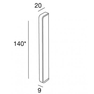 Maniglia MN751 Pamar per mobile, interasse 32-64-96-128 mm, dimensione 140x9 mm, Zama finitura Cromo Lucido