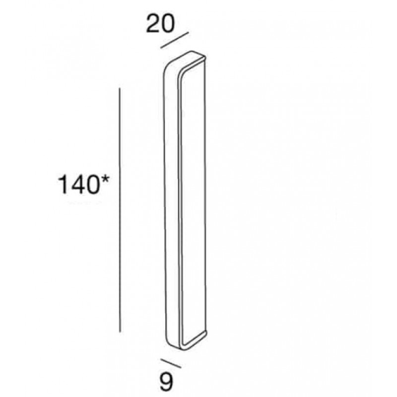 Maniglia MN751 Pamar per mobile, interasse 32-64-96-128 mm, dimensione 140x9 mm, Zama finitura Cromo Lucido