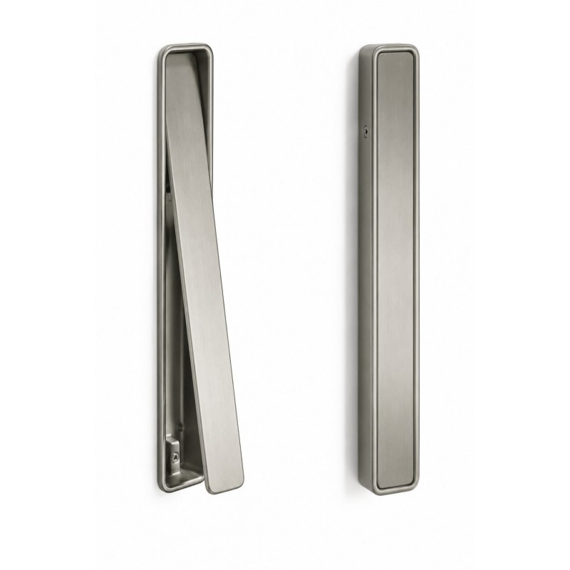 Maniglia incasso MN1032Z Pamar per mobile, dimensione foro 157x22x12 mm, esterno 159x24 mm, interasse 96 mm, Zama finitura Nichel Lucido Satinato