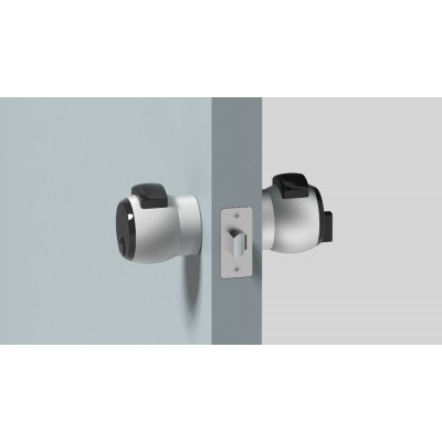 Premiapri Nova N12 Meroni per porte, chiavistello interno, bottone esterno senza serratura e controbordo, finitura verniciato grigio