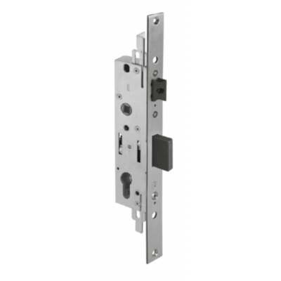 Serratura da infilare MP1 Assa Abloy per montante, con scrocco e catenaccio, foro yale, entrata 25 mm, frontale 24x3 mm, Acciaio finitura Inox