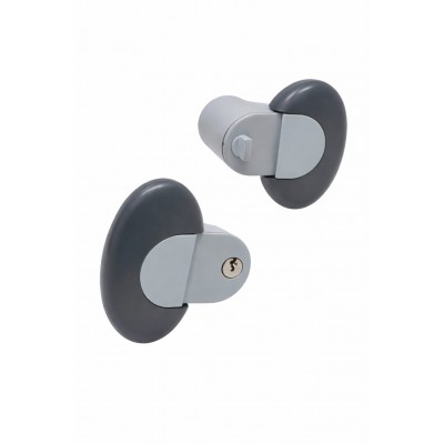 Serratura Pigio Meroni per porta, con girevole interno, finitura Verniciato Grigio Scuro/Nero