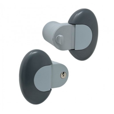 Serratura Pigio Meroni per porta, con girevole interno, finitura Verniciato Grigio Scuro/Nero