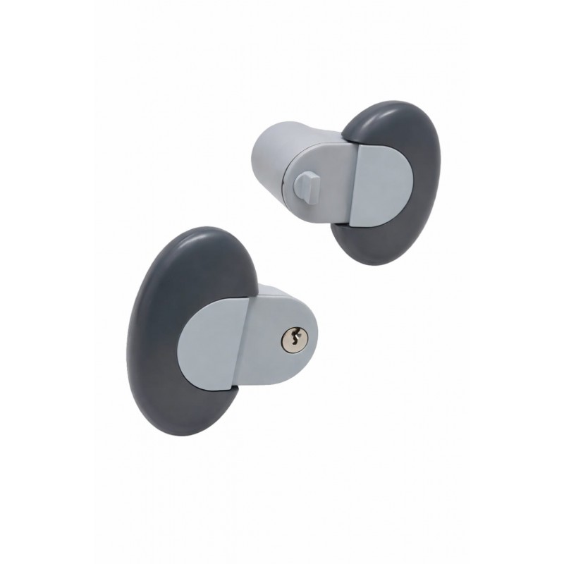 Serratura Pigio Meroni per porta, con girevole interno, finitura Verniciato Grigio Scuro/Nero