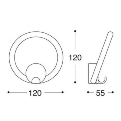 Portabito PA00267 Confalonieri per appenderia, dimensione 154x112x65 mm, Zama finitura Nichel Satinato Lucido
