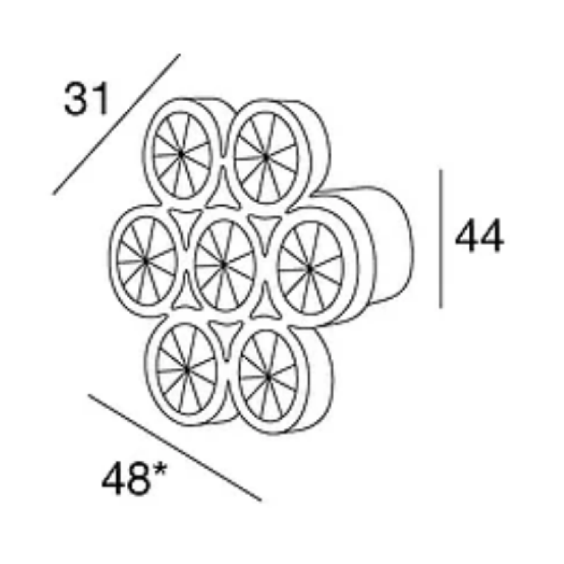Pomolo Pamar PO2008Z cromo lucido con cristallo