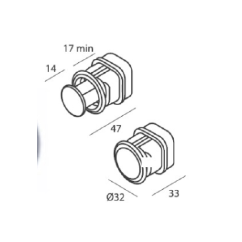 Pomolo PUSH PULL PO2015 argento