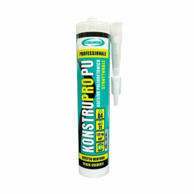 Adesivo poliuretanico KonstruPro PU Collmon per costruzione, monocomponente strutturale, cartuccia 310 ml, finitura Trasparente