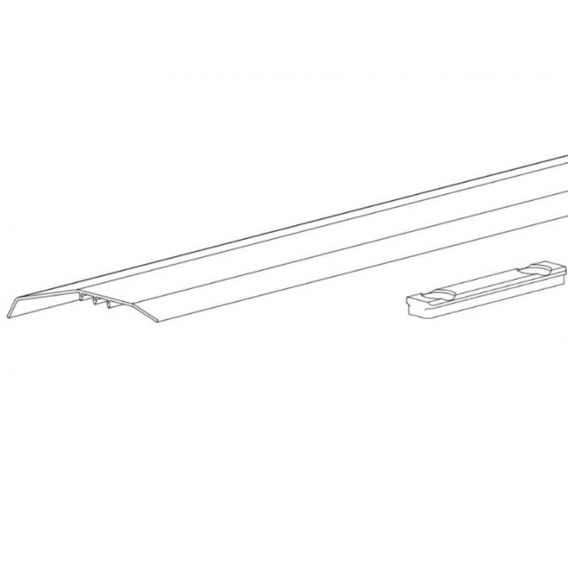 Carter parapolvere Comfort 2532 Terno per ante sovrapposte, completo di 3 piastrine, lunghezza 3000 mm, finitura Grigio