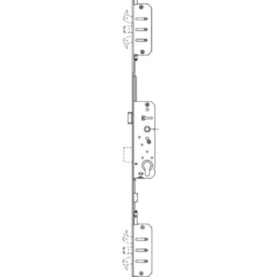 Serratura Multipunto Poseidon W11200.35.12 AGB, foro yale entrata 35 mm, dimensione 16x2200, con 2 ganci+ catenaccio, finitura Argento