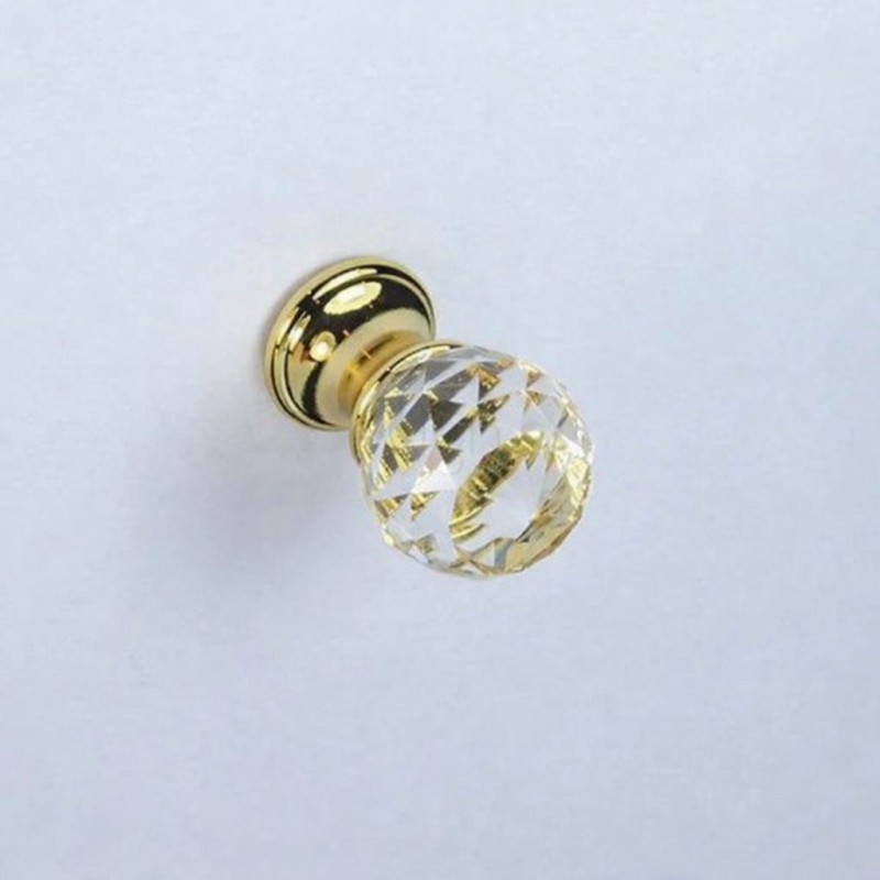 Pomello per mobile vetro Diametro 22 Metal Style bagno oro