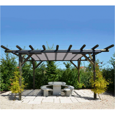 Telo per Pergola Grigio 5x4 m Copertura per Gazebo o Pergolato impermeabile in PVC occhielli distanza 50cm