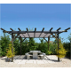 Telo per Pergola Grigio 5x4 m Copertura per Gazebo o Pergolato impermeabile in PVC occhielli distanza 50cm